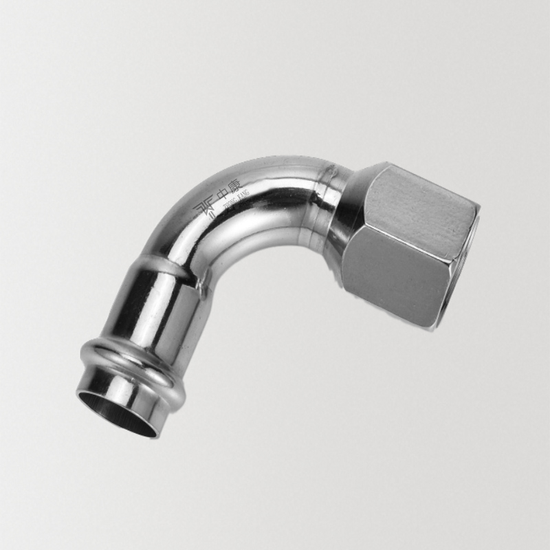 stainless steel V profile elbow bend with female threaded end