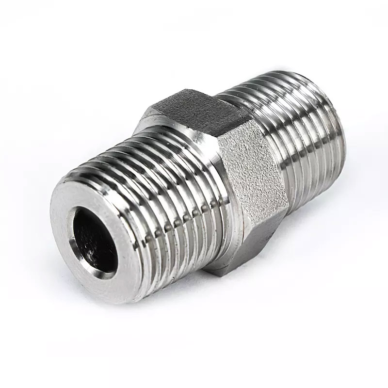male stainless steel hex pipe nipple fitting